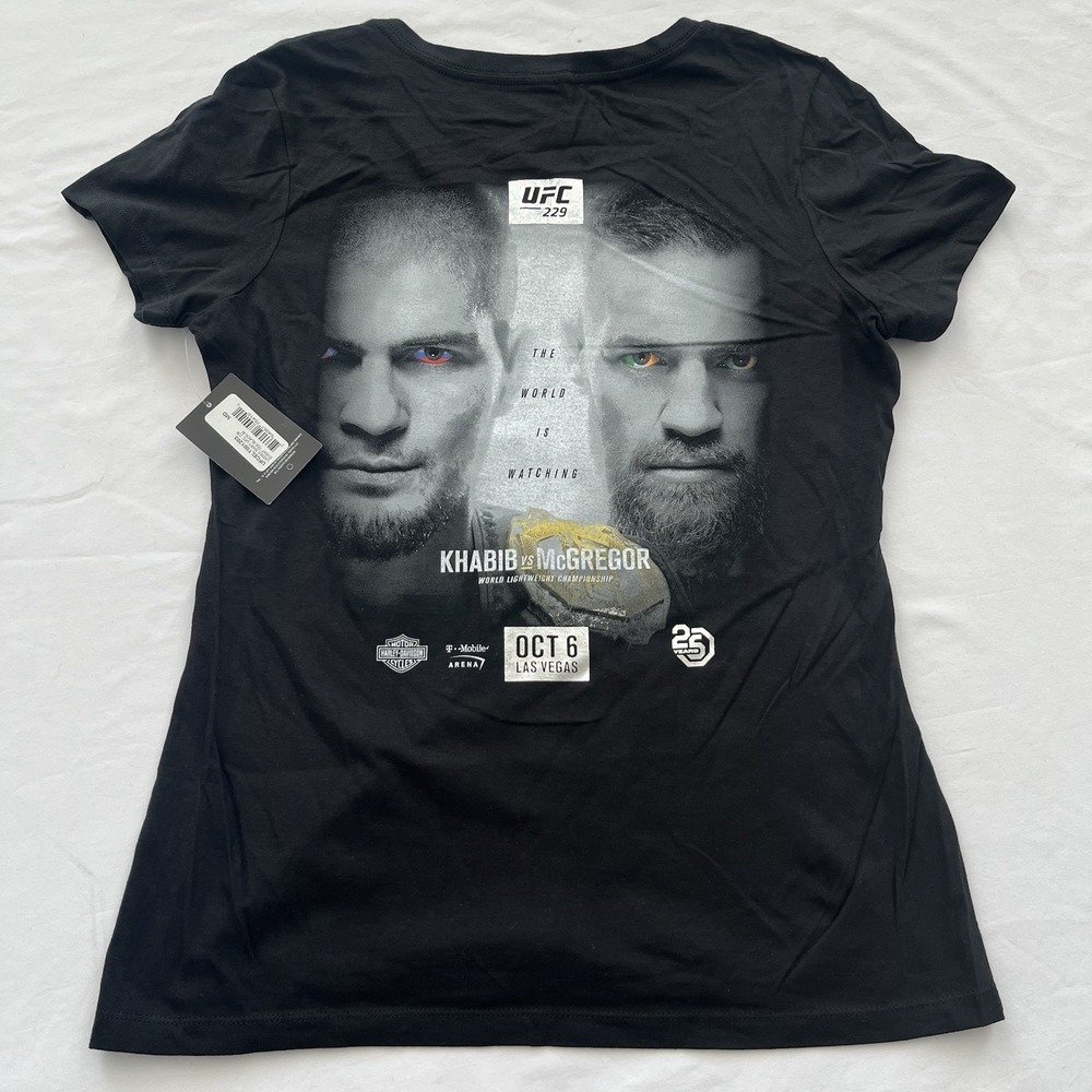 Women's UFC Khabib Nurmagomedov Vs Connor McGregor Promo T-Shirt Size M V-neck